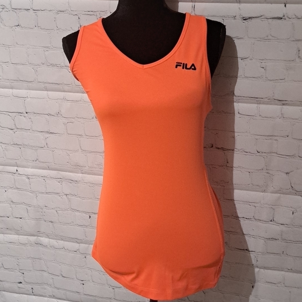 FILA orange stretch medium tank; barely worn!